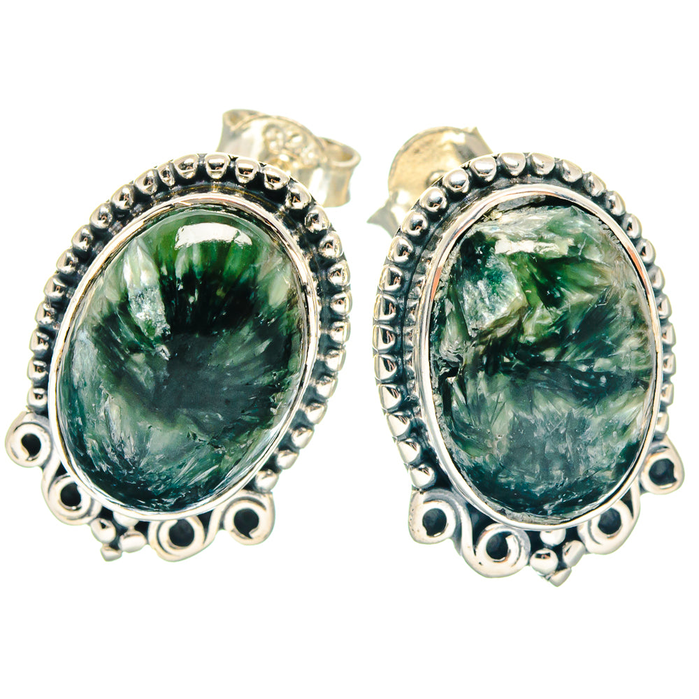 Seraphinite Earrings handcrafted by Anasilvercos - EARR423290