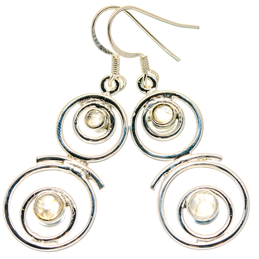 Rainbow Moonstone Earrings handcrafted by Anasilvercos - EARR423296