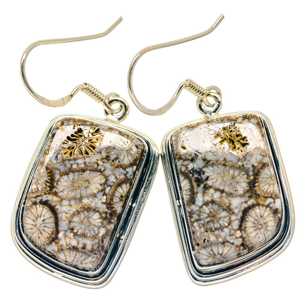 Fossil Coral Earrings handcrafted by Anasilvercos - EARR423304