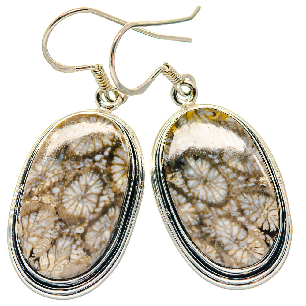 Fossil Coral Earrings handcrafted by Anasilvercos - EARR423311