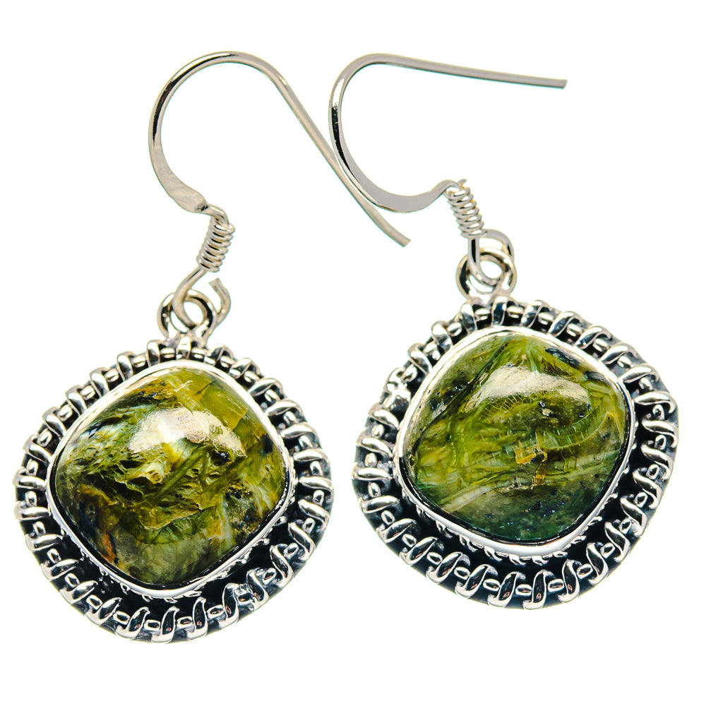 African Green Opal Earrings handcrafted by Anasilvercos - EARR423322