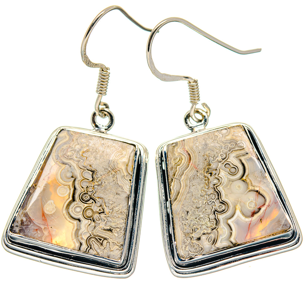 Laguna Lace Agate Earrings handcrafted by Anasilvercos - EARR423323