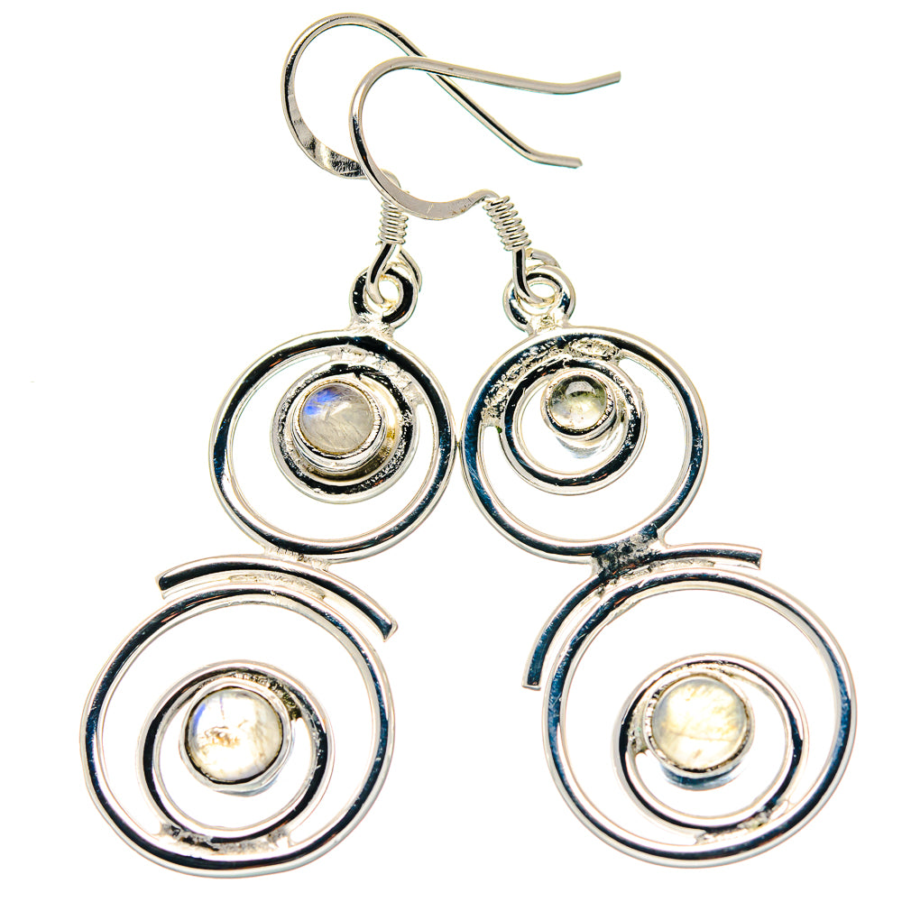 Rainbow Moonstone Earrings handcrafted by Anasilvercos - EARR423344
