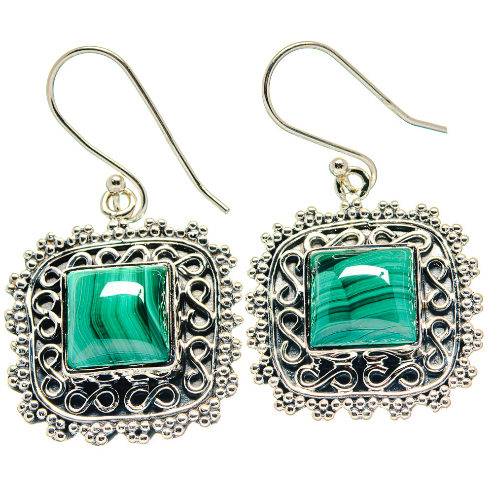 Malachite Earrings handcrafted by Anasilvercos - EARR423363