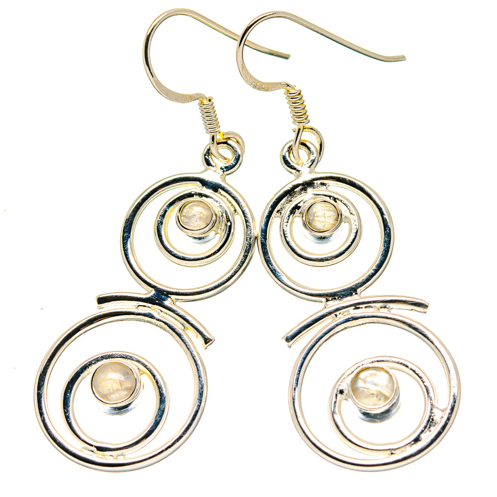 Rainbow Moonstone Earrings handcrafted by Anasilvercos - EARR423365