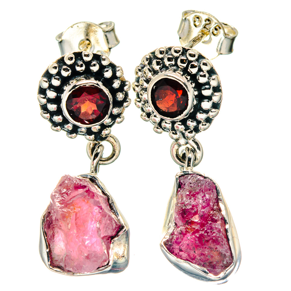 Pink Tourmaline Earrings handcrafted by Anasilvercos - EARR423372