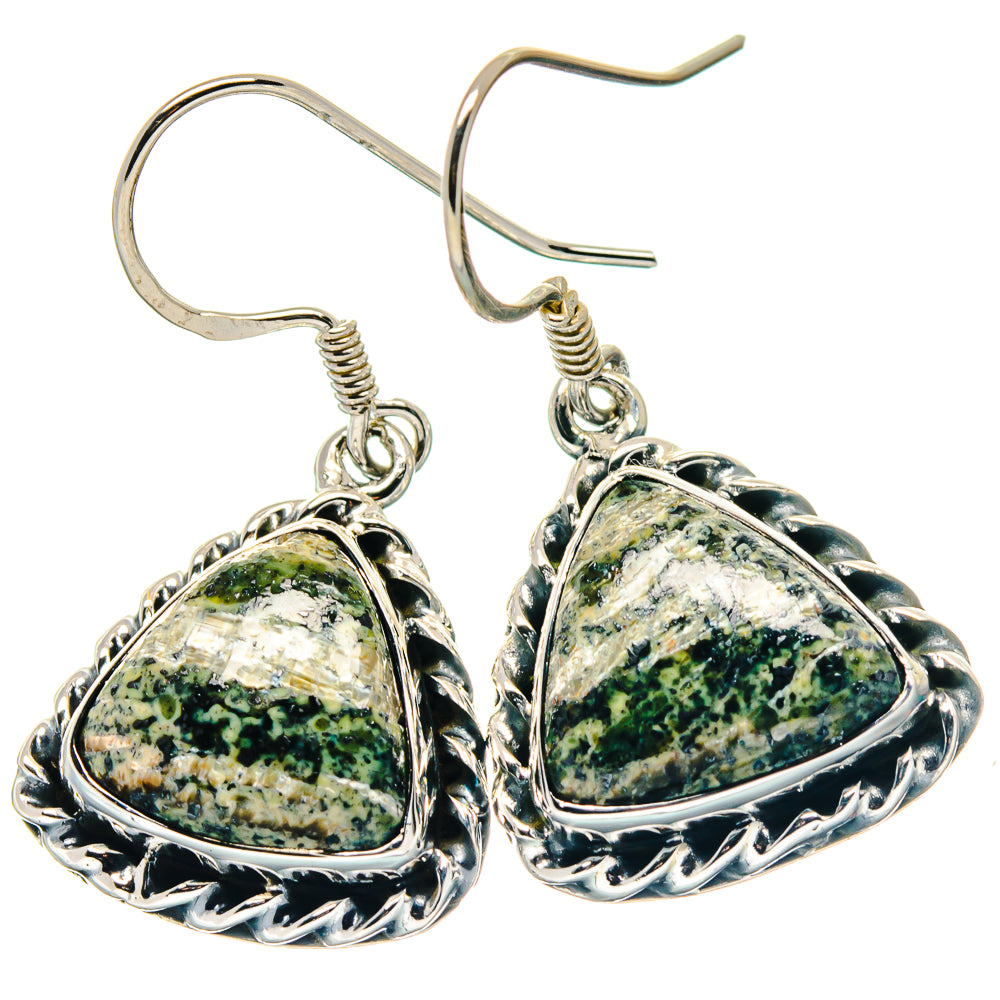 Lizard Jasper Earrings handcrafted by Anasilvercos - EARR423378