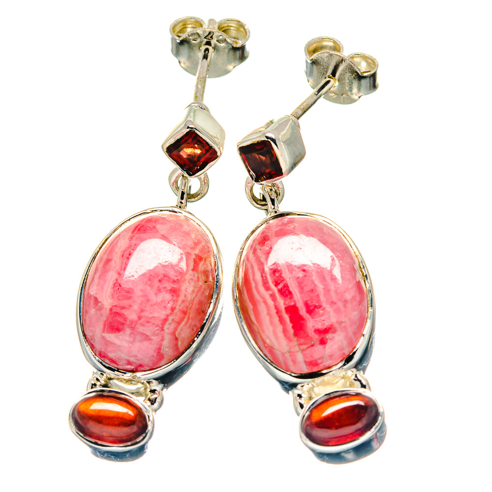 Rhodochrosite Earrings handcrafted by Anasilvercos - EARR423386