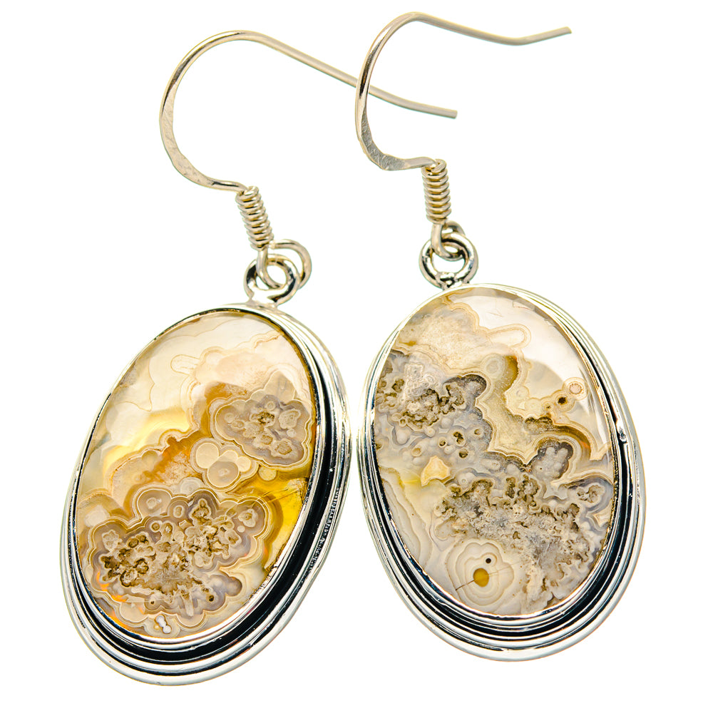 Laguna Lace Agate Earrings handcrafted by Anasilvercos - EARR423398