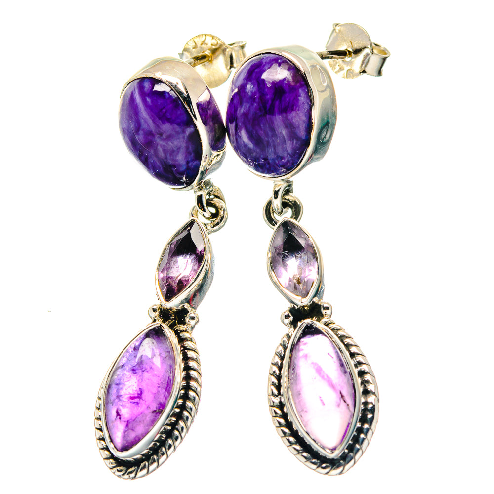 Charoite Earrings handcrafted by Anasilvercos - EARR423402