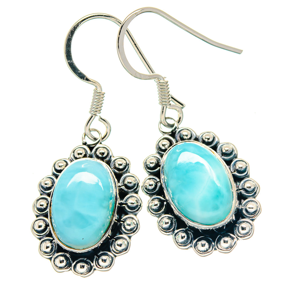 Larimar Earrings handcrafted by Anasilvercos - EARR423408