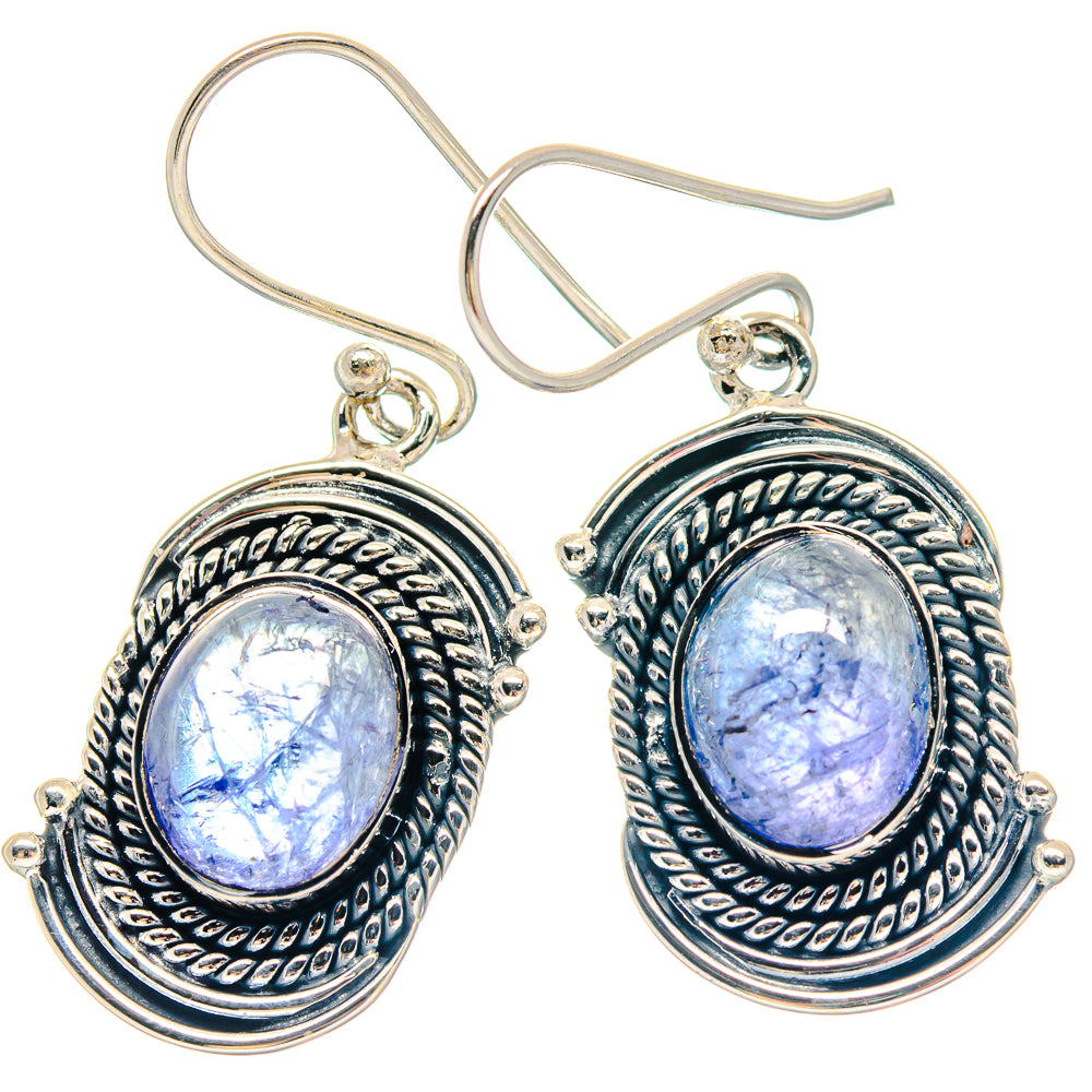 Larimar, Rainbow Moonstone Rings handcrafted by Anasilvercos - EARR423449