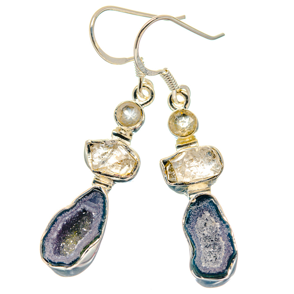 Blue Lace Agate Earrings handcrafted by Anasilvercos - EARR423469