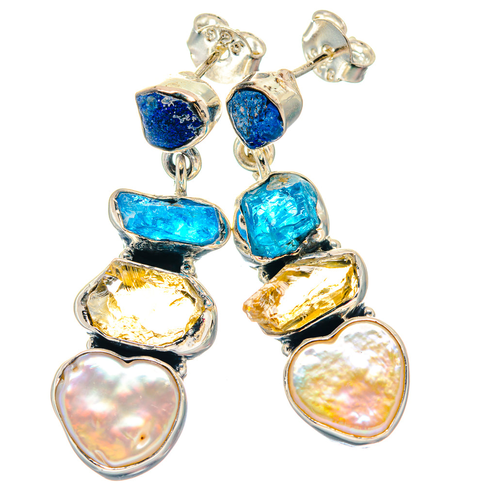 Rainbow Moonstone Rings handcrafted by Anasilvercos - EARR423484
