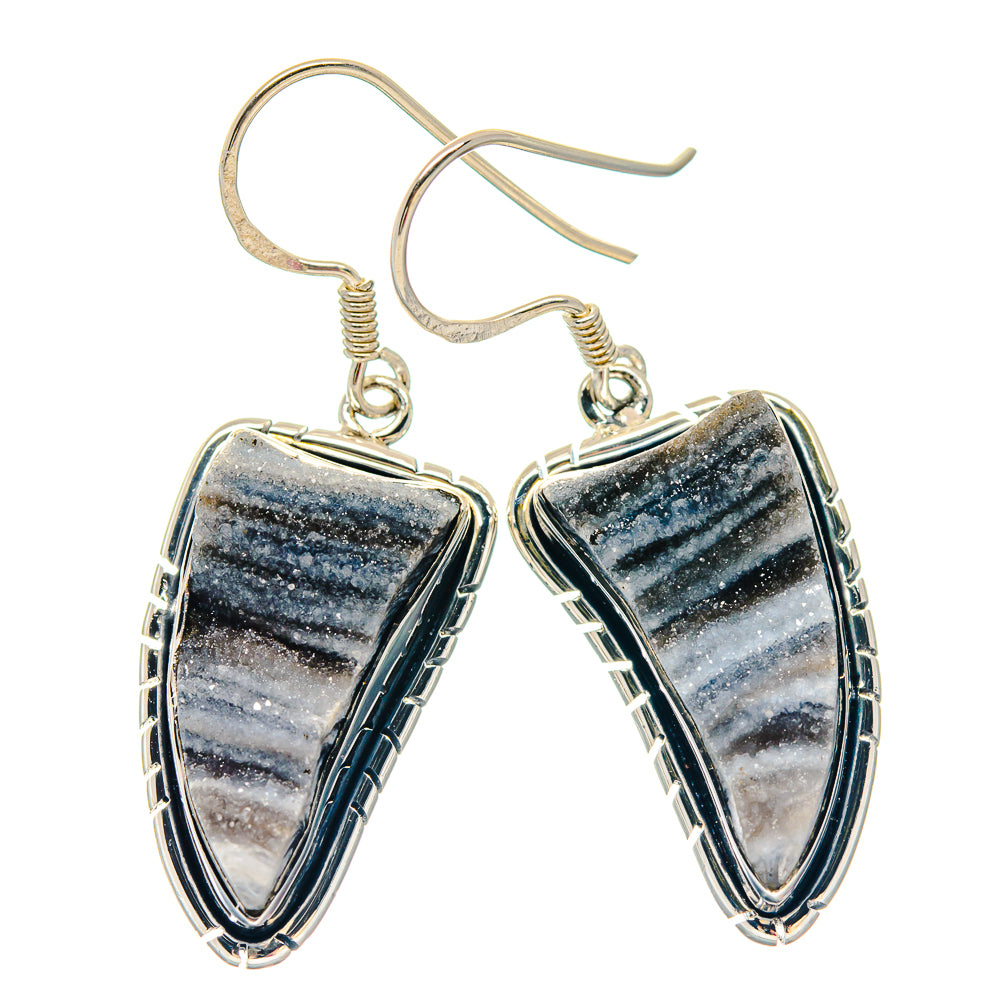 Rainbow Moonstone, Blue Topaz Earrings handcrafted by Anasilvercos - EARR423496