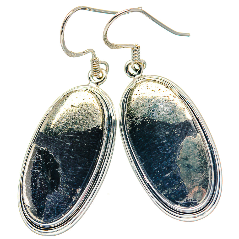 Pyrite Agate Earrings handcrafted by Anasilvercos - EARR423520 - Photo 2