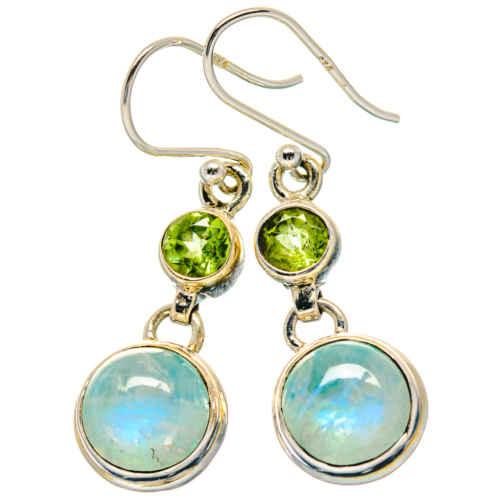 Rainbow Moonstone Earrings handcrafted by Anasilvercos - EARR423526