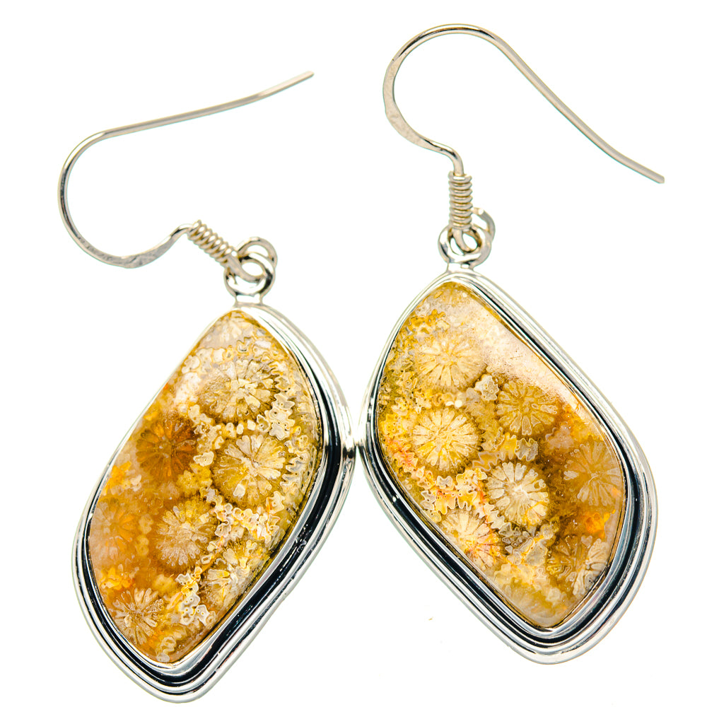 Fossil Coral Earrings handcrafted by Anasilvercos - EARR423533