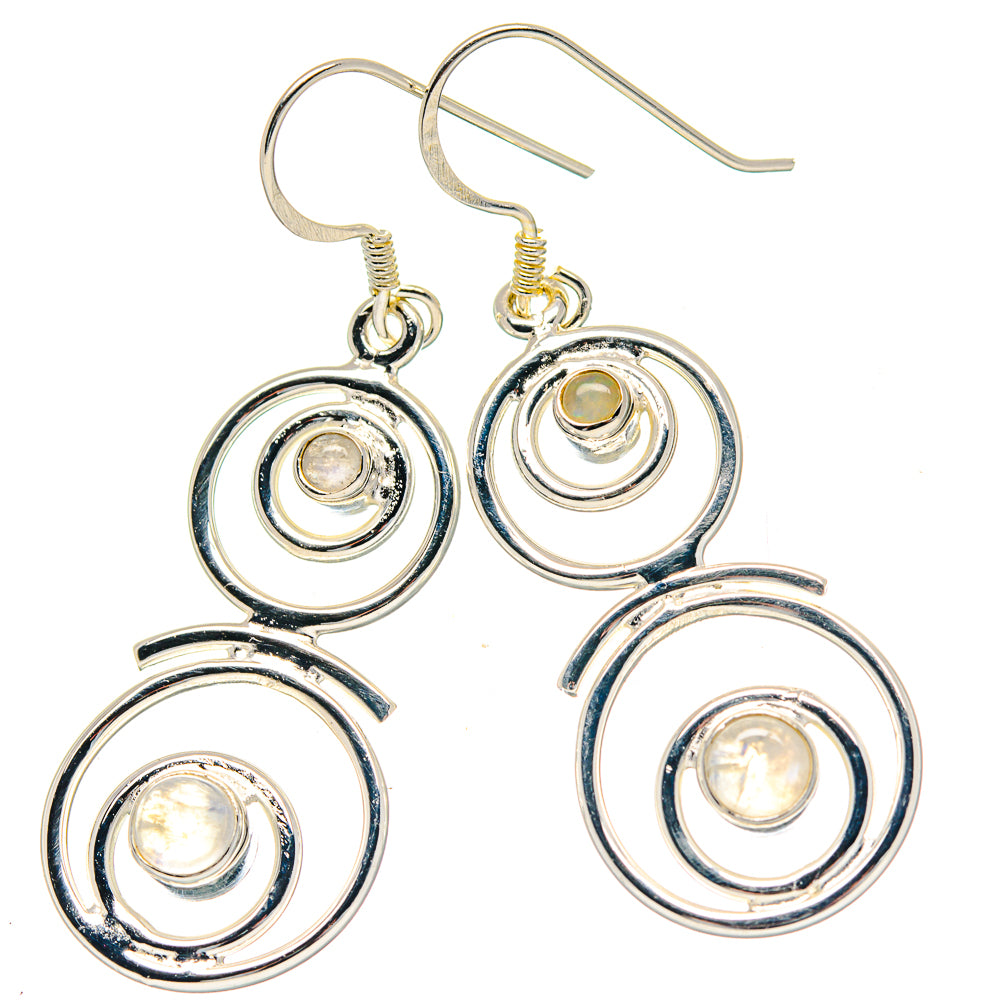 Rainbow Moonstone Earrings handcrafted by Anasilvercos - EARR423535