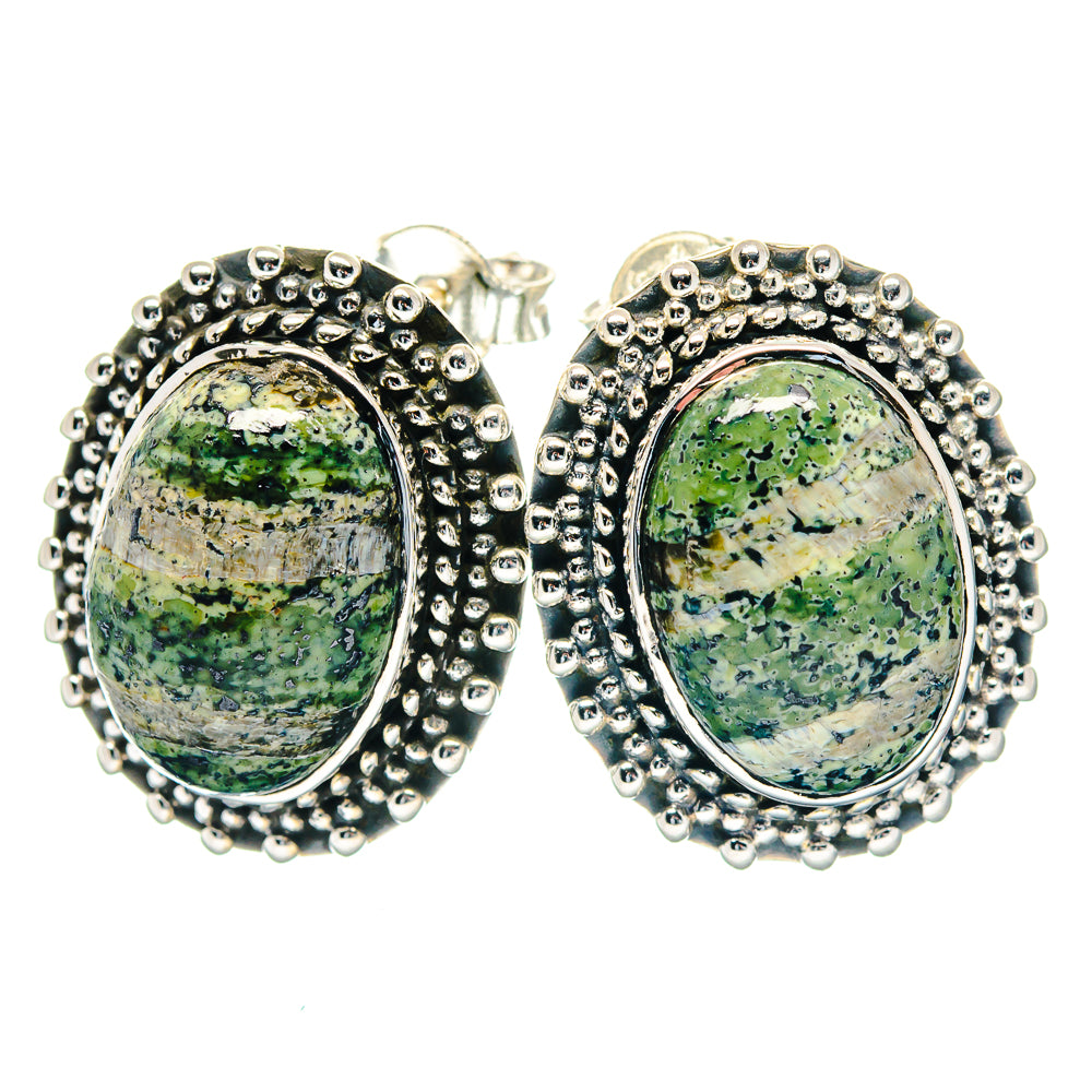 Lizard Jasper Earrings handcrafted by Anasilvercos - EARR423543