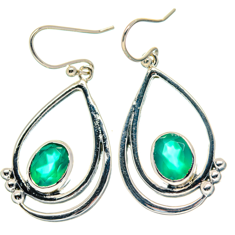Green Onyx Earrings handcrafted by Anasilvercos - EARR423544