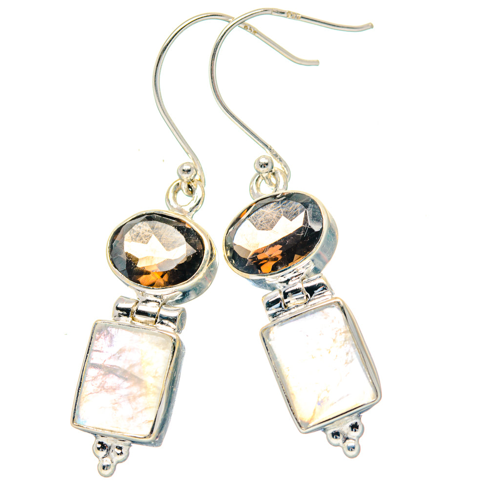Rainbow Moonstone Earrings handcrafted by Anasilvercos - EARR423559