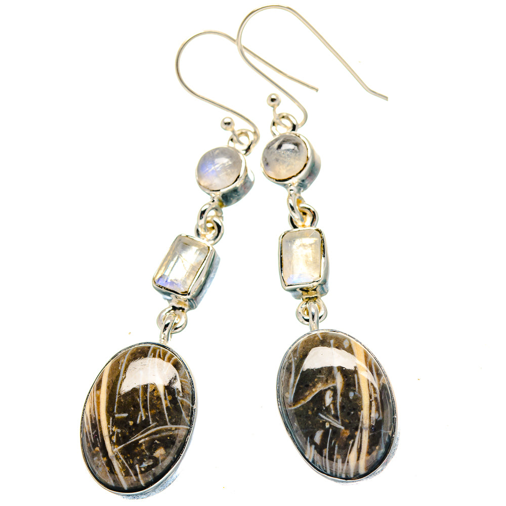 Peanut Wood Jasper Earrings handcrafted by Anasilvercos - EARR423567