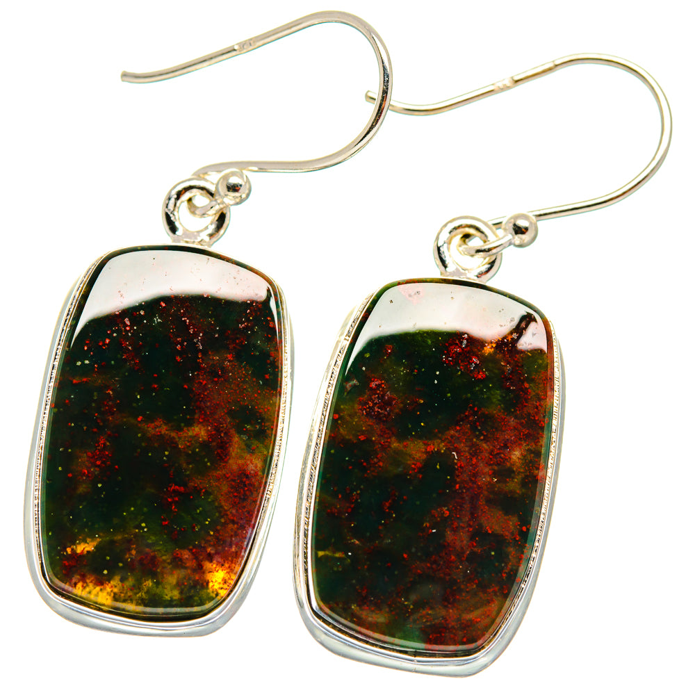 Bloodstone Earrings handcrafted by Anasilvercos - EARR423765