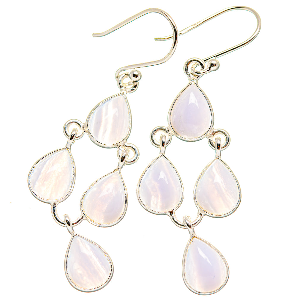 Blue Lace Agate Earrings handcrafted by Anasilvercos - EARR423769