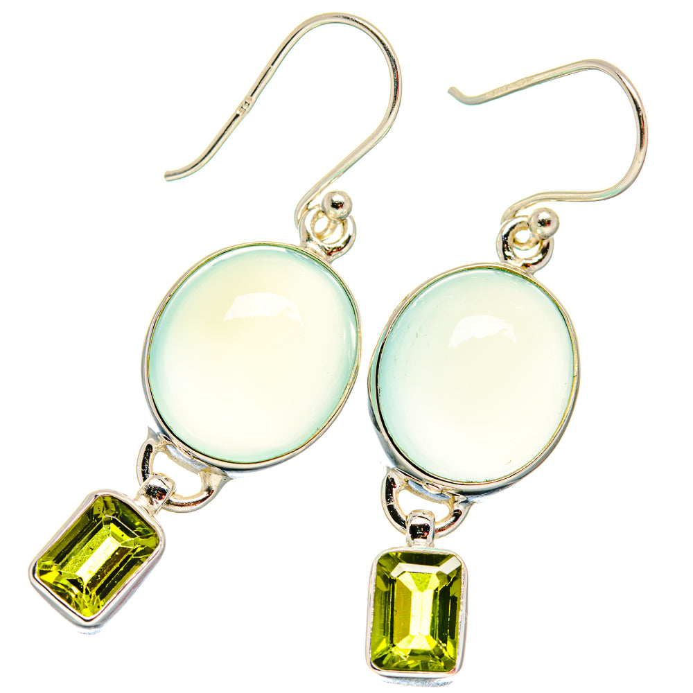 Aqua Chalcedony Earrings handcrafted by Anasilvercos - EARR423775