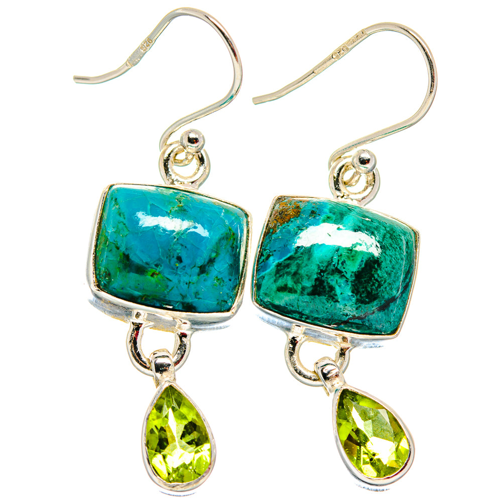 Chrysocolla Earrings handcrafted by Anasilvercos - EARR423786