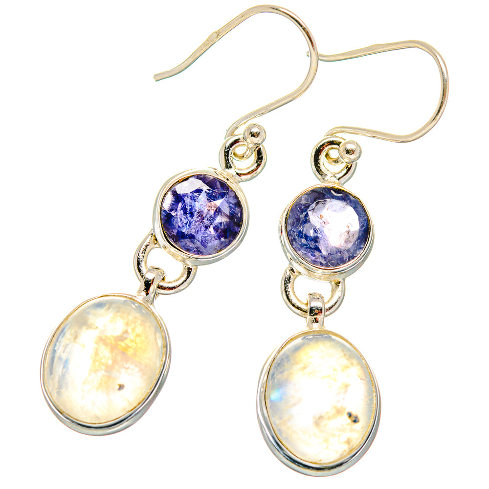 Rainbow Moonstone Earrings handcrafted by Anasilvercos - EARR423790