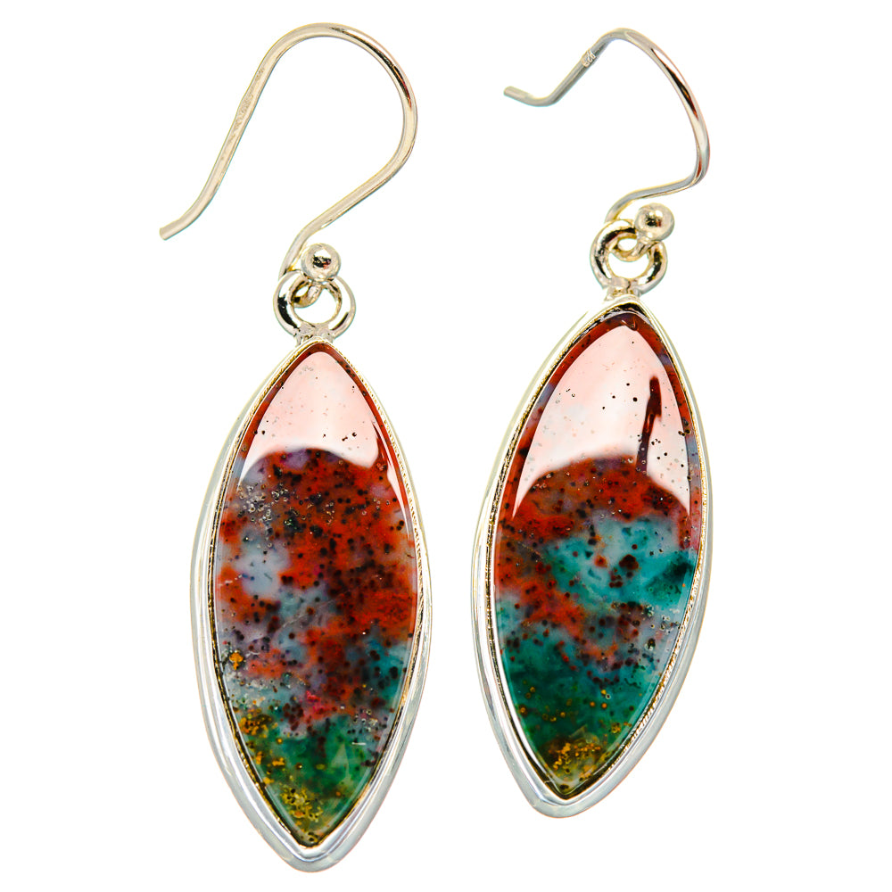 Bloodstone Earrings handcrafted by Anasilvercos - EARR423793