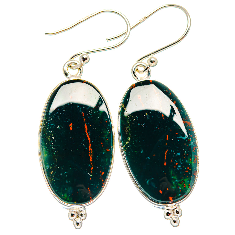 Bloodstone Earrings handcrafted by Anasilvercos - EARR423798