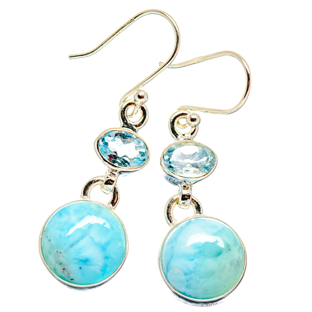 Larimar Earrings handcrafted by Anasilvercos - EARR423804