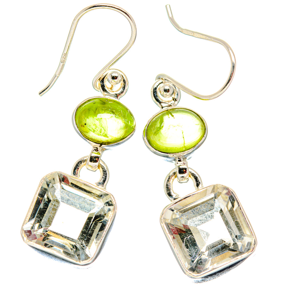 Green Amethyst Earrings handcrafted by Anasilvercos - EARR423814