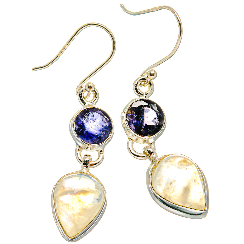 Rainbow Moonstone Earrings handcrafted by Anasilvercos - EARR423834