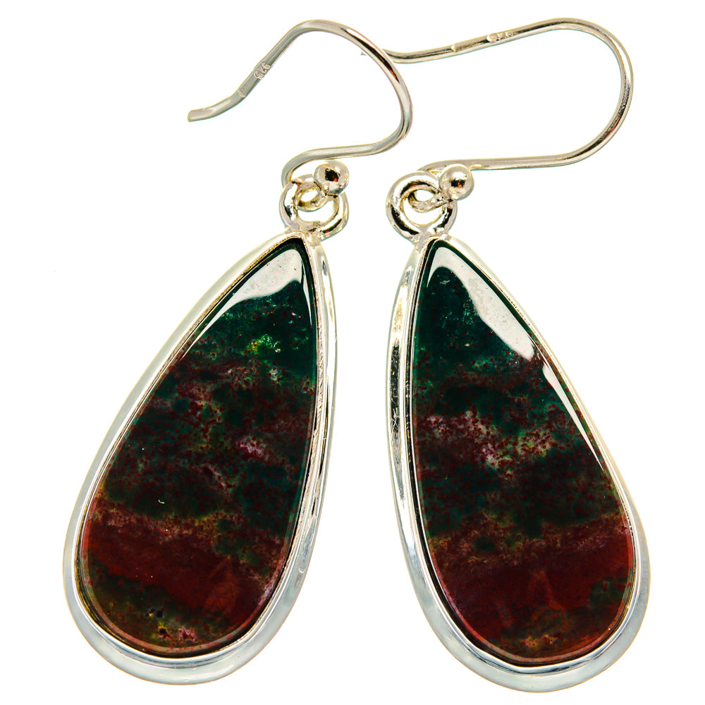 Bloodstone Earrings handcrafted by Anasilvercos - EARR423846