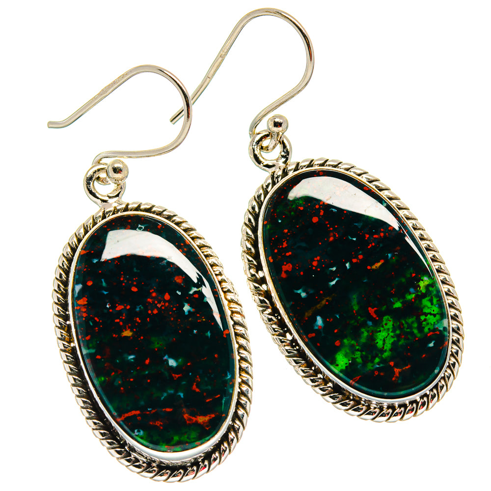 Bloodstone Earrings handcrafted by Anasilvercos - EARR423847