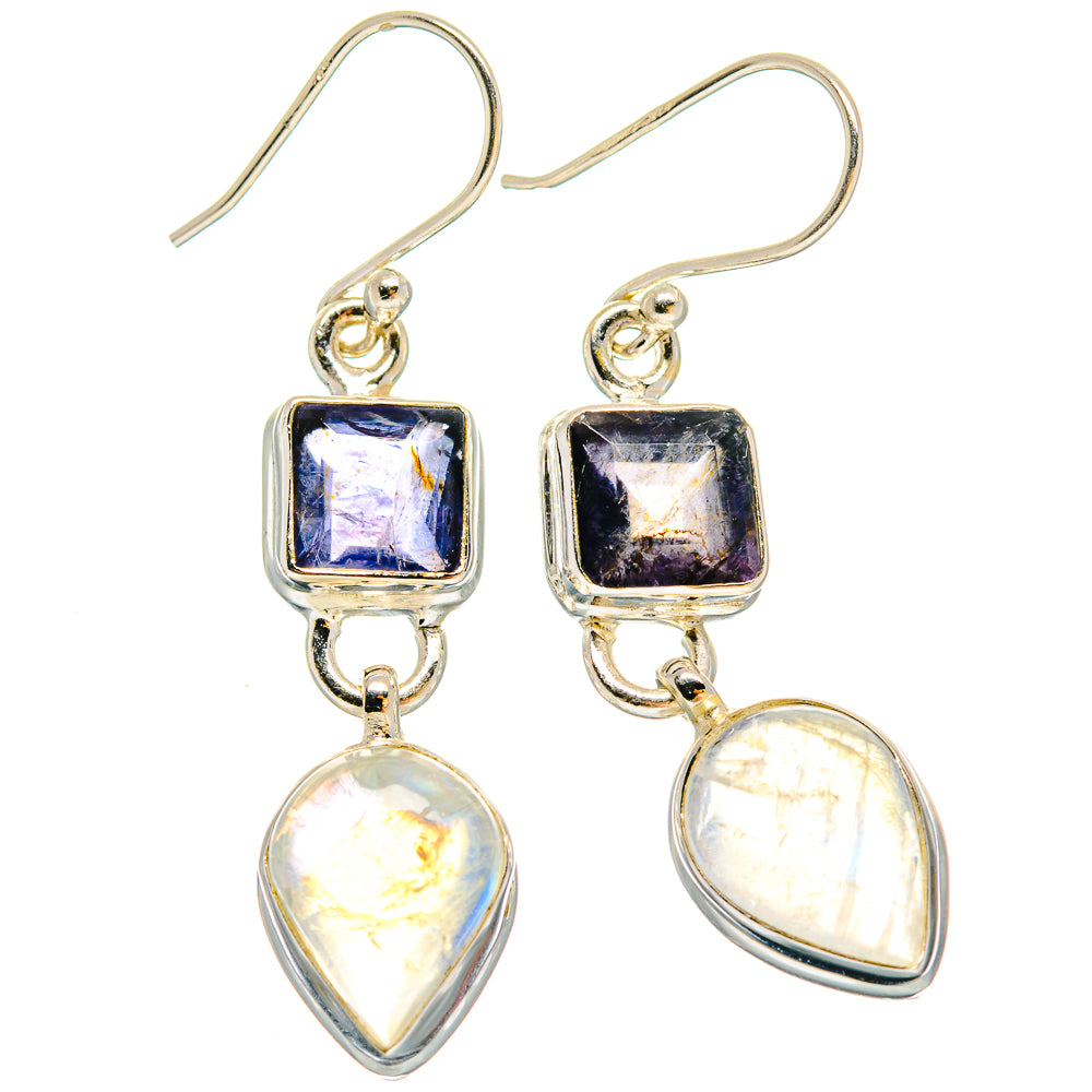 Rainbow Moonstone Earrings handcrafted by Anasilvercos - EARR423877