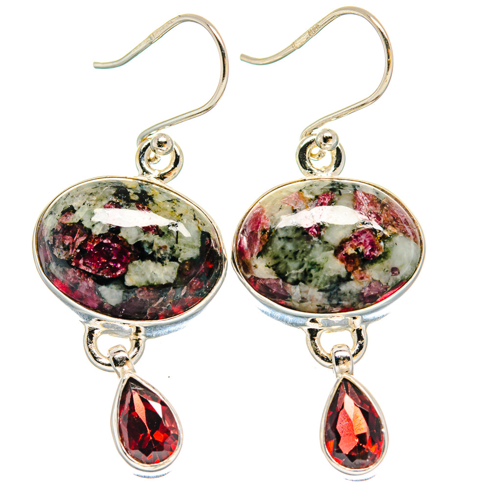 Russian Eudialyte Earrings handcrafted by Anasilvercos - EARR423878