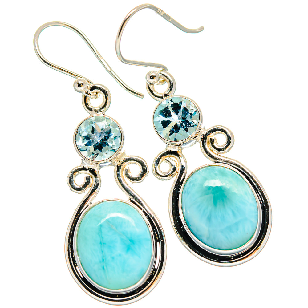 Larimar Earrings handcrafted by Anasilvercos - EARR423903