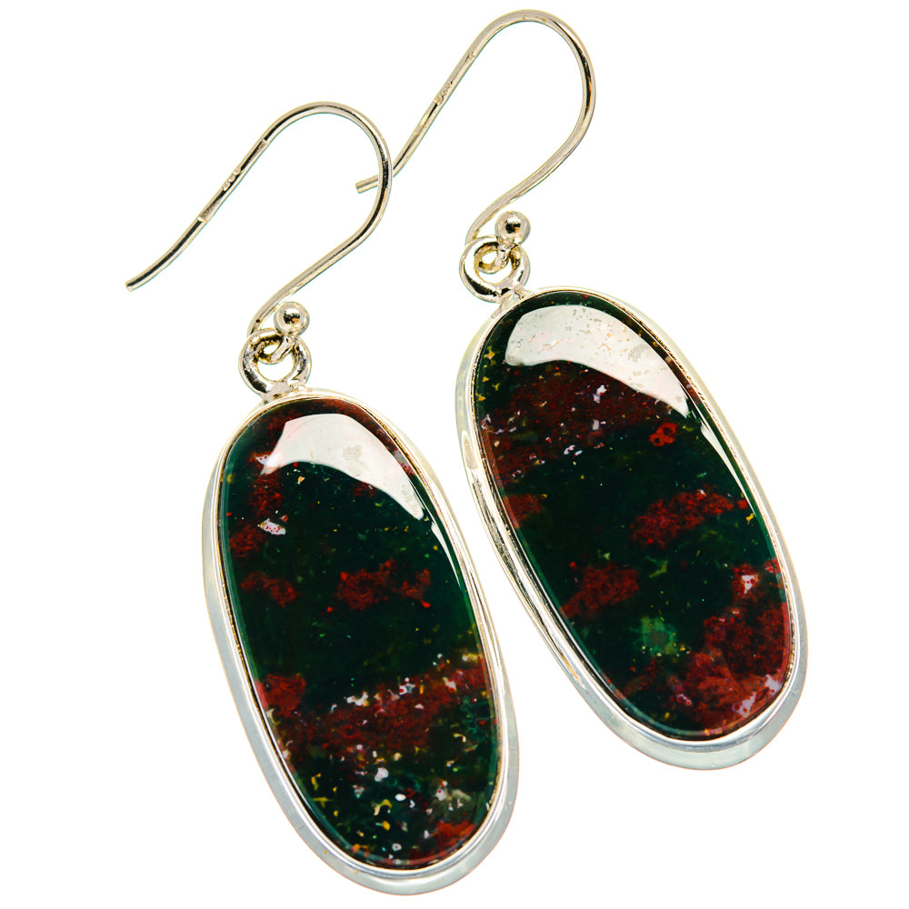 Bloodstone Earrings handcrafted by Anasilvercos - EARR423905