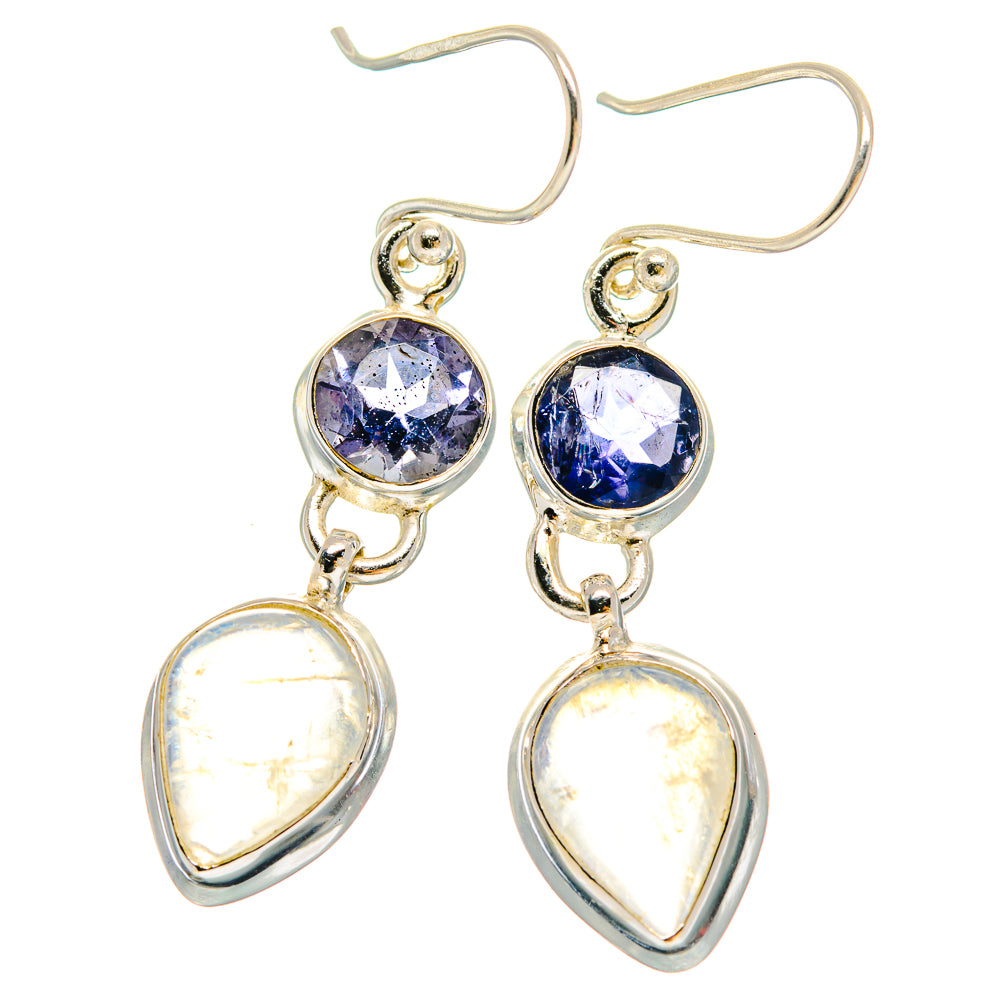 Rainbow Moonstone Earrings handcrafted by Anasilvercos - EARR423910