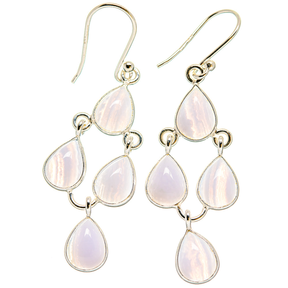 Blue Lace Agate Earrings handcrafted by Anasilvercos - EARR423912