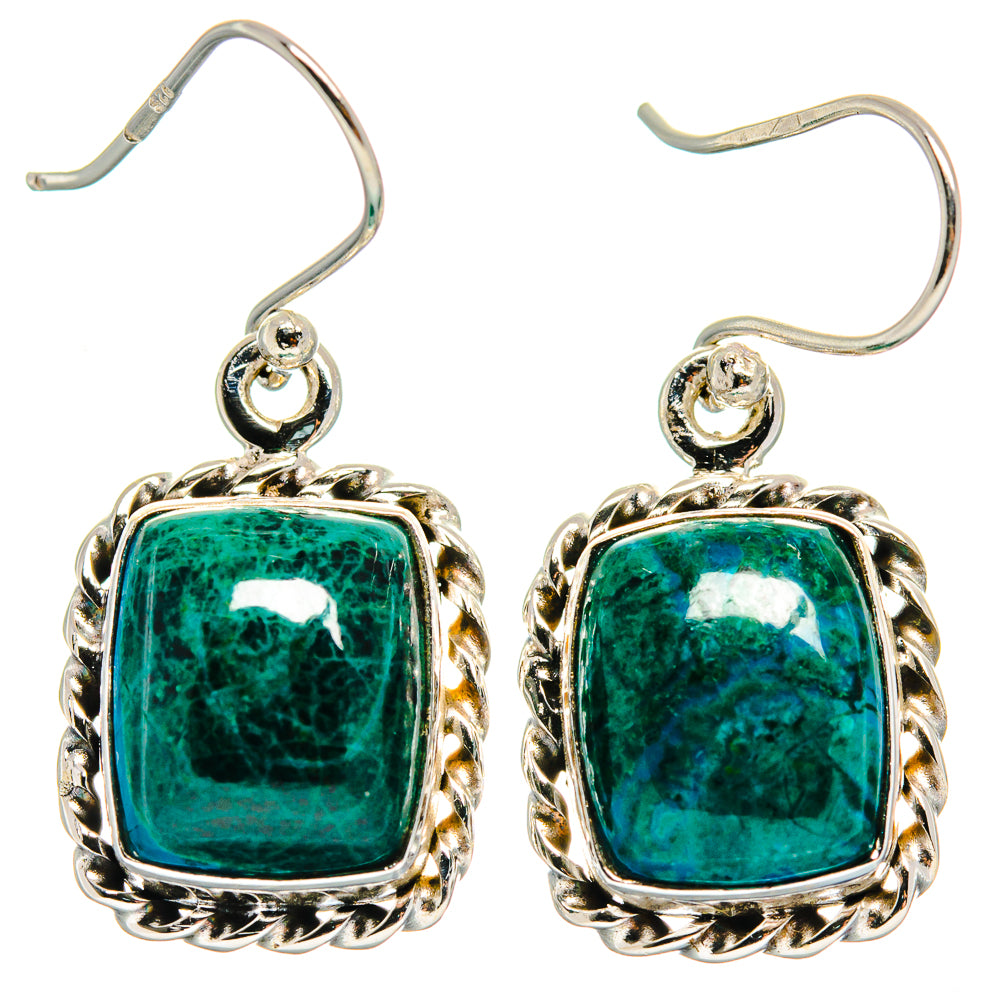 Chrysocolla Earrings handcrafted by Anasilvercos - EARR423919
