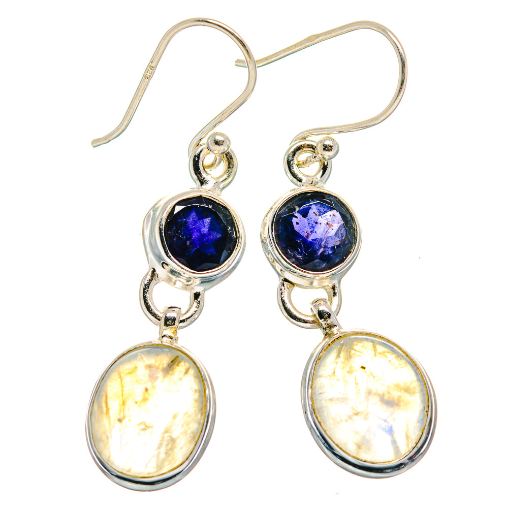 Rainbow Moonstone Earrings handcrafted by Anasilvercos - EARR423920
