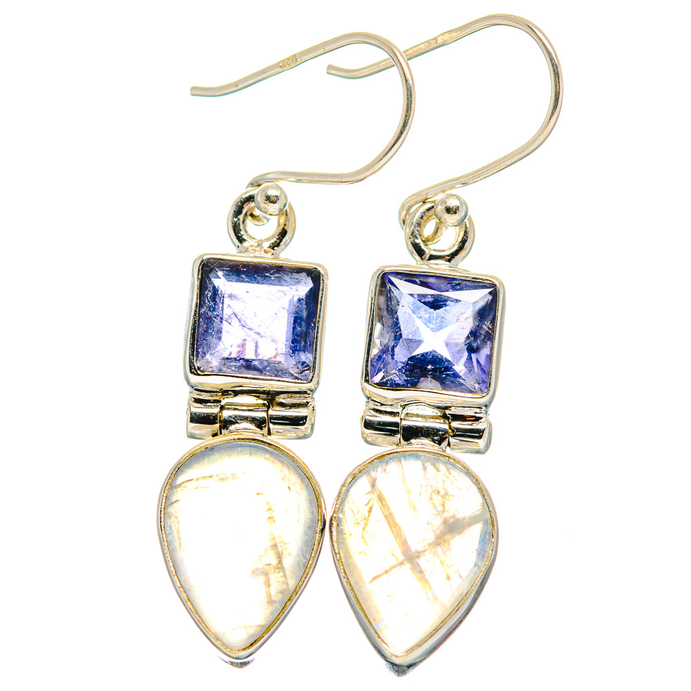 Rainbow Moonstone Earrings handcrafted by Anasilvercos - EARR423930