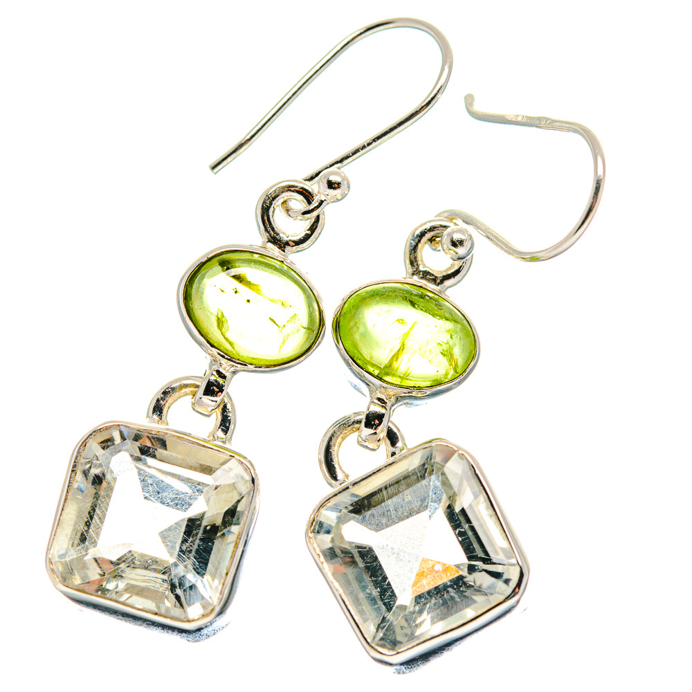 Green Amethyst Earrings handcrafted by Anasilvercos - EARR423933