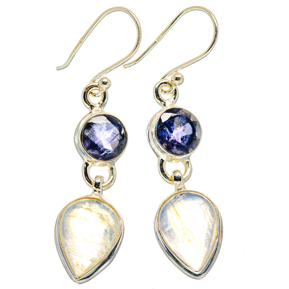 Rainbow Moonstone Earrings handcrafted by Anasilvercos - EARR423935